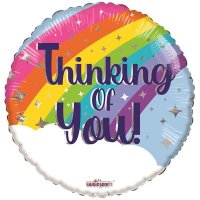 18" Thinking Of You Rainbow Eco Foil Balloons