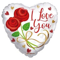 (image for) 18" I Love You Two Roses Eco Foil Balloons