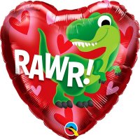 (image for) 18" Dino-Rawr Love Foil Balloons