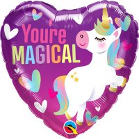 (image for) 18" You're Magical Heart Shaped Unicorn Foil Balloons