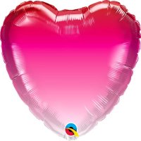 (image for) 18" Pink Ombre Heart Foil Balloons