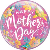 22" Mothers Day Colorful Floral Single Bubble Balloons