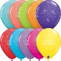 (image for) 11" Birthday Shining Star Latex Balloons 6pk