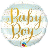 18" Baby Boy Blue Stripes Foil Balloons