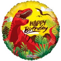 (image for) 18" Happy Birthday Dinosaur Foil Balloons