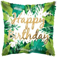 18" Happy Birthday Foliage Eco Foil Balloons