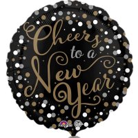 18" Happy New Year Confetti & Celebration Dots Foil Balloons