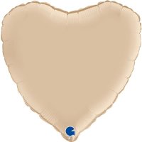 18" Grabo Satin Cream Heart Foil Balloons