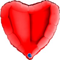 18" Grabo Heart Shaped Foil Balloon Red