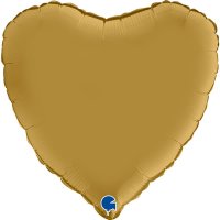 (image for) 18" Grabo Satin Gold Heart Shaped Foil Balloons