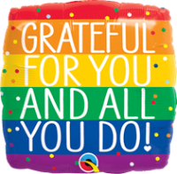 (image for) 18" Grateful For All You Do Square Foil Balloon
