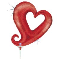 14" Red Chain Of Hearts Air Fill Balloons
