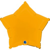 18" Grabo Matte Mustard Star Foil Balloons