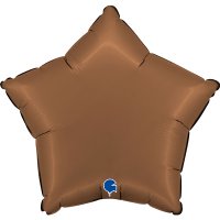 18" Grabo Satin Chocolate Star Foil Balloons