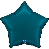 18" Grabo Satin Petrol Blue Star Foil Balloons