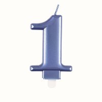 (image for) Metallic Blue Number 1 Candle