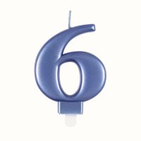 (image for) Metallic Blue Number 6 Candle