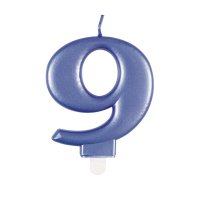 (image for) Metallic Blue Number 9 Candle