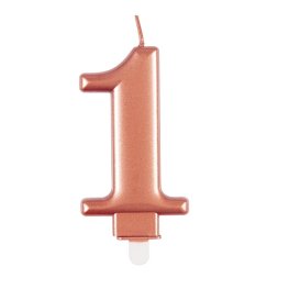 (image for) Metallic Rose Gold Number 1 Candle