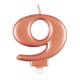 (image for) Metallic Rose Gold Number 9 Candle