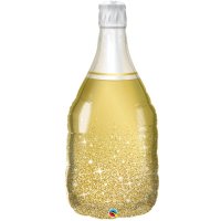 14" Gold Bubbly Wine Bottle Mini Shape Balloons