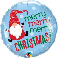 (image for) 18" Merry Christmas Gnome Foil Balloons