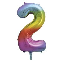(image for) 34" Unique Rainbow Number 2 Supershape Balloons