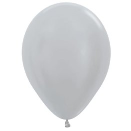 (image for) 18" Satin Silver Latex Balloons 25pk