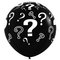 (image for) 36" Fashion Black '?' Latex Balloons 2pk