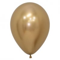 12" Reflex Gold Latex Balloons 50pk