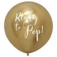 (image for) 24" Reflex Gold Ready To Pop Latex Balloons 1pk