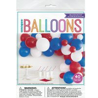 (image for) Red, White And Blue Balloon Arch Kit 40pc