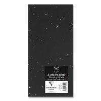 Black Glitter Tissue Paper Sheets 6pk