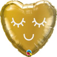 9" Gold Eyelashes Face Air Fill Balloons