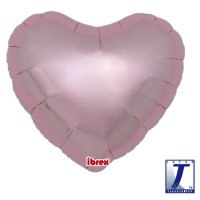 14" Metallic Light Pink Heart Foil Balloons Pack of 5