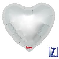 14" Metallic Silver Heart Foil Balloons Pack of 5
