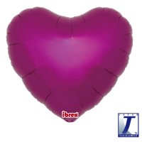 14" Metallic Magenta Heart Foil Balloons Pack of 5