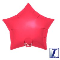 15" Metallic Red Star Foil Balloons Pack Of 5