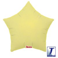 14" Pastel Yellow Ibrex Star Foil Balloons Pack Of 5