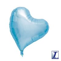 14" Metallic Light Blue Sweet Heart Foil Balloons Pack Of 5
