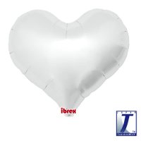 (image for) 14" Metallic Silver Jelly Hearts Foil Balloons Pack of 5