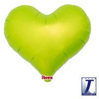14" Metallic Lime Green Jelly Heart Foil Balloons Pack of 5