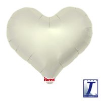 14" Metallic Ivory Jelly Heart Foil Balloons Pack of 5