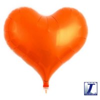 14" Metallic Orange Jelly Hearts Foil Balloons Pack Of 5