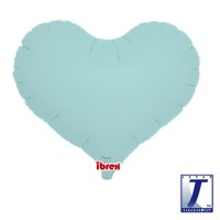 14" Matte Pastel Blue Jelly Heart Foil Balloons Pack of 5