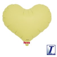 14" Matte Pastel Yellow Jelly Heart Foil Balloons Pack of 5