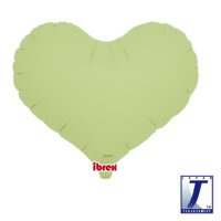14" Matte Pastel Green Jelly Heart Foil Balloons Pack of 5