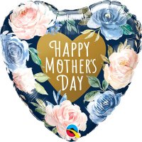 (image for) 18" Happy Mothers Day Pink & Blue Roses Foil Balloons
