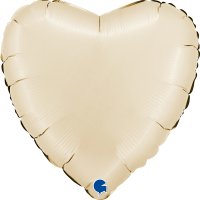 22" Grabo Satin Cream Heart Shape Foil Balloons