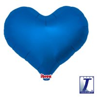 18" Metallic Blue Jelly Heart Foil Balloons Pack of 5